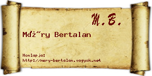 Méry Bertalan névjegykártya